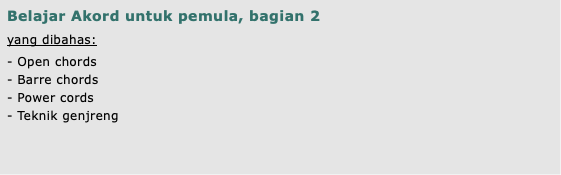 Belajar Akord untuk pemula, bagian 2
yang dibahas: